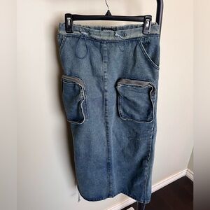 Vintage Wash Cargo Pocket Skirt